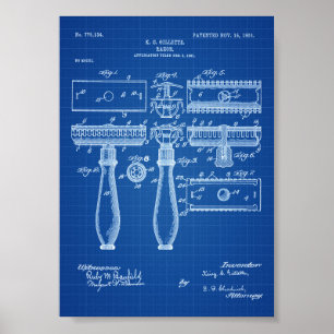 Rasiermesser-Patent - Patent-Druck, Poster