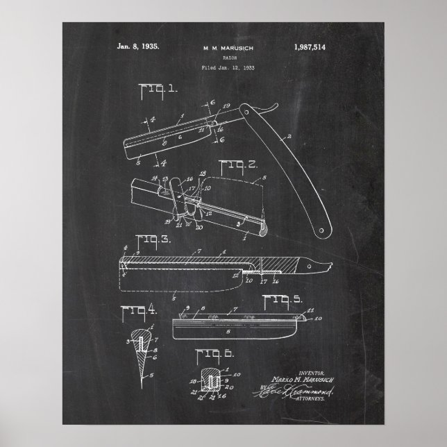 Rasiermesser Patent Poster (Vorne)