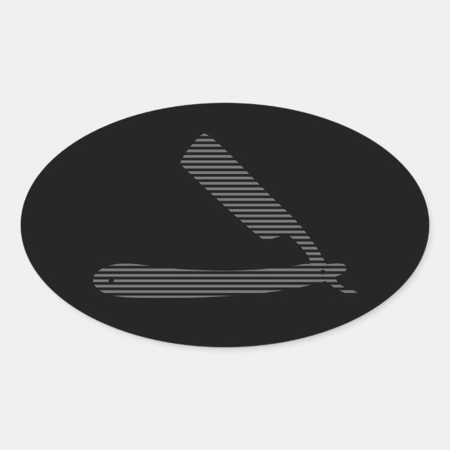 Rasierstreifen Ovaler Aufkleber (Vorderseite)