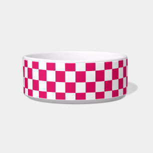Raspberry and White Checker Pattern Napf