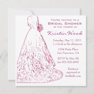 Raspberry Bridal Dusche Einladung