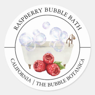 Raspberry Bubble Bath Runder Aufkleber