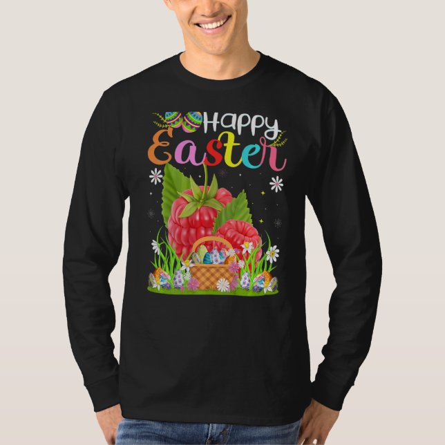 Raspberry Bunny Egg Jagd Funny Raspberry Happy T-Shirt (Vorderseite)