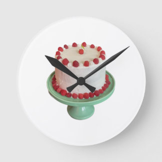Raspberry Cake Clock Runde Wanduhr