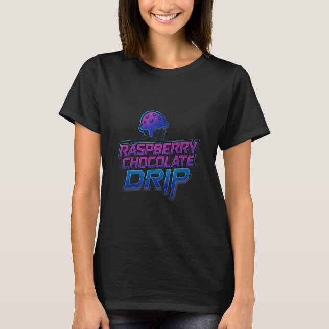 Raspberry Chocolate Chip Drip Ice Cream Lover Funn T-Shirt (Vorderseite)