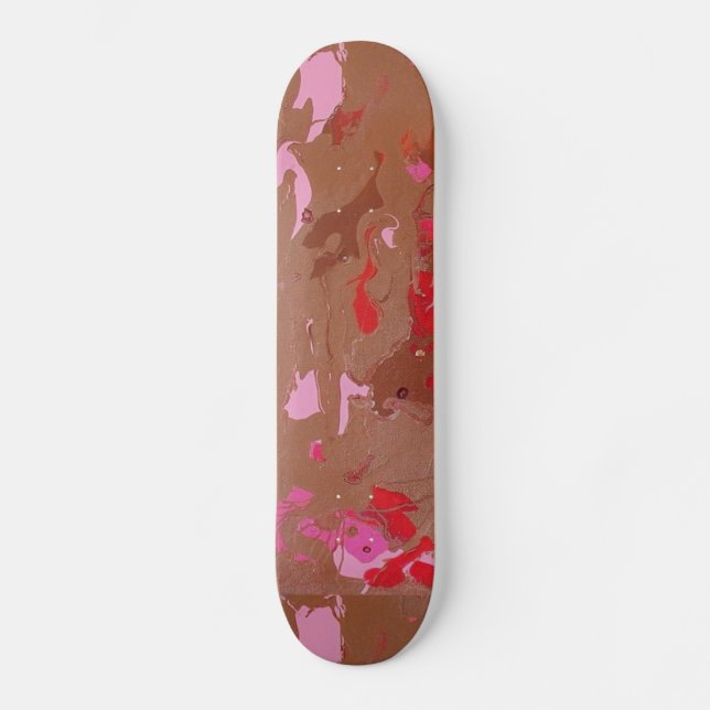 Raspberry Chocolate Maderi Abstrakt Skateboard (Vorderseite)