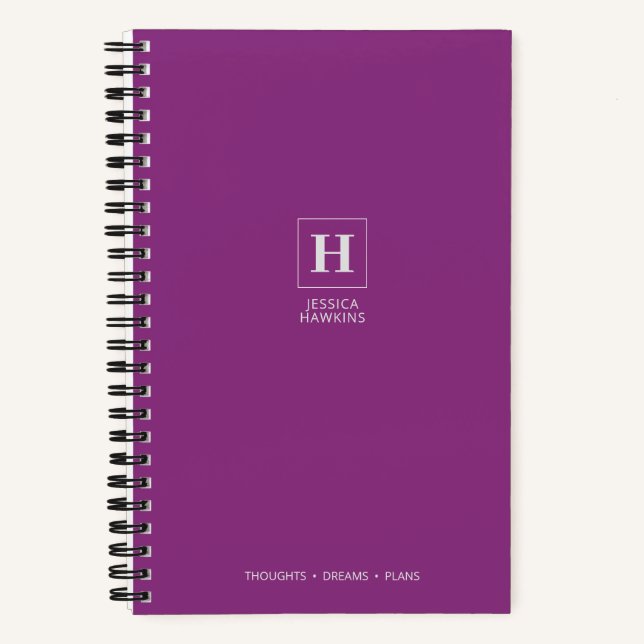 Raspberry Classic Monogram Notizbuch (Vorderseite)