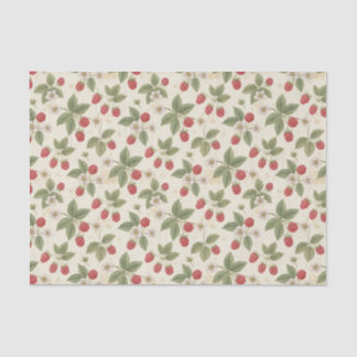 Raspberry Fruit Bunches with Leaves and Blossom Seidenpapier