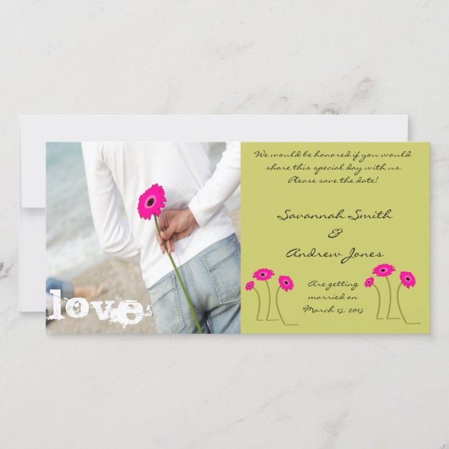 Raspberry Gerbers Save the Date Limon (Vorderseite)