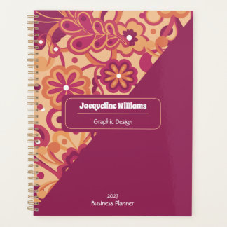 Raspberry Groovy Psychedelic 60s 70s Floral  Planer