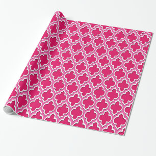 Raspberry Hot Pink Weißer Marokkaner #4DS Geschenkpapier