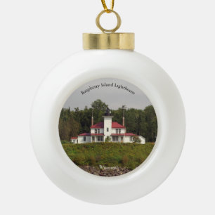 Raspberry Island Leuchtturm Keramik Kugel-Ornament