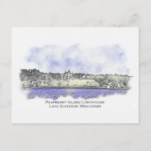 Raspberry Island Lighthouse 2024 Postkarte
