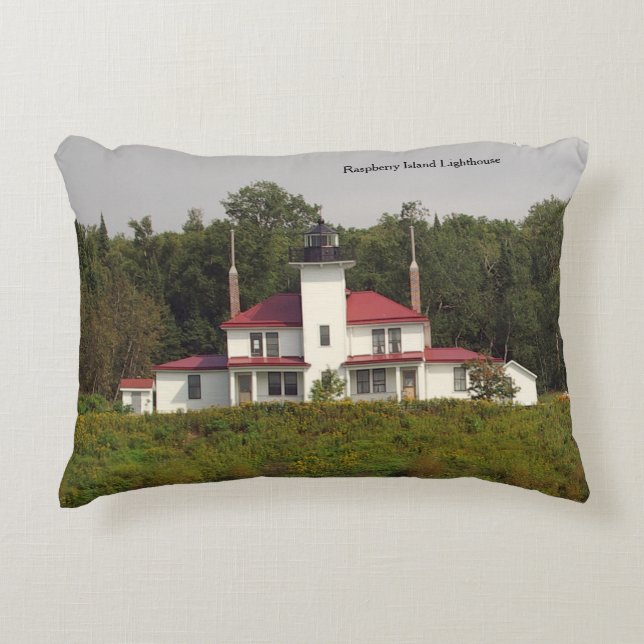 Raspberry Island Lighthouse doppelseitig Dekokissen (Vorderseite)