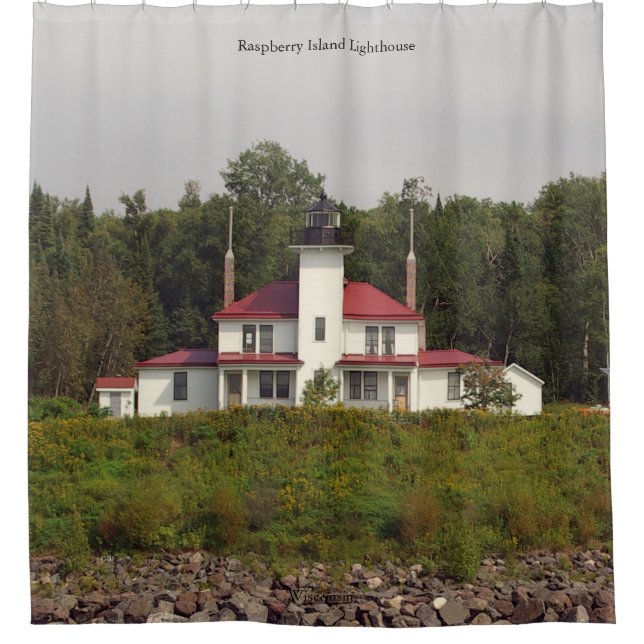 Raspberry Island Lighthouse Duschvorhang (Vorderseite)