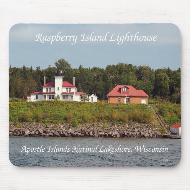 Raspberry Island Lighthouse Fog Gebäude mousepad (Vorne)