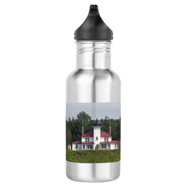 Raspberry Island Lighthouse Geschichte Wasserflasc Edelstahlflasche (Rechts)