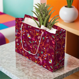 Raspberry Jacobon Pattern Große Geschenktüte