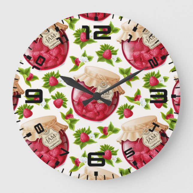 Raspberry Jam Große Wanduhr (Vorderseite)