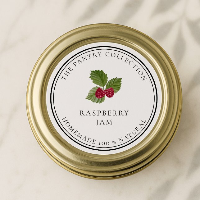 RASPBERRY Jam Labels, Jar Labels, Pantry Labels Runder Aufkleber (Von Creator hochgeladen)