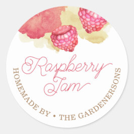 Raspberry Jam Watercolor Classic Round Sticker