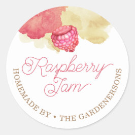Raspberry Jam Watercolor Classic Round Sticker