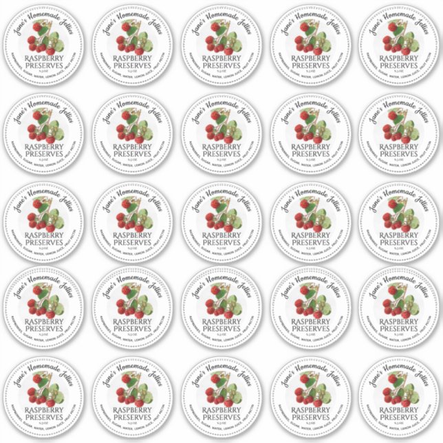 Raspberry Jelly 2.5" Wide Mouth Mason Jar Lid Aufkleber (Vorderseite)