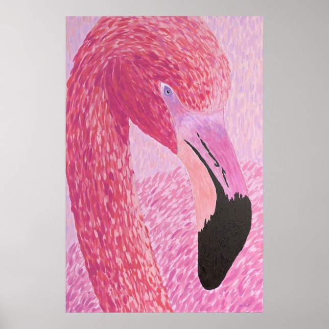 Raspberry le Flamant rose - par Just Dahl Poster (Devant)