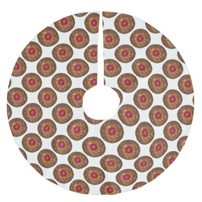 Raspberry Linzer Torte Deutsche Weihnachtskekse Polyester Weihnachtsbaumdecke (Vorderseite)