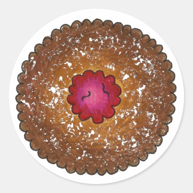 Raspberry Linzer Torte Weihnachtskekse Bake Sale Runder Aufkleber (Vorderseite)
