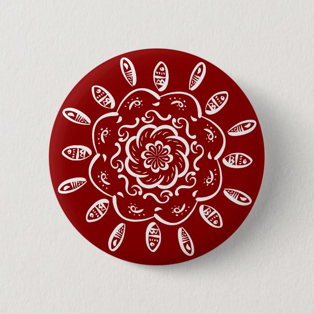 Raspberry Mandala Button (Vorderseite)
