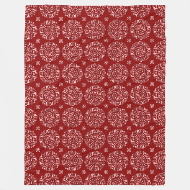 Raspberry Mandala Fleecedecke (Vorderseite)