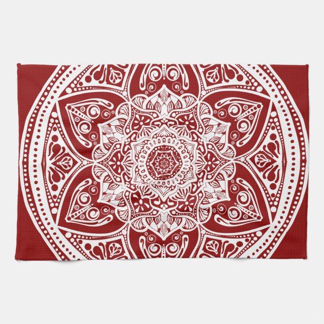 Raspberry Mandala Geschirrtuch (Horizontal)