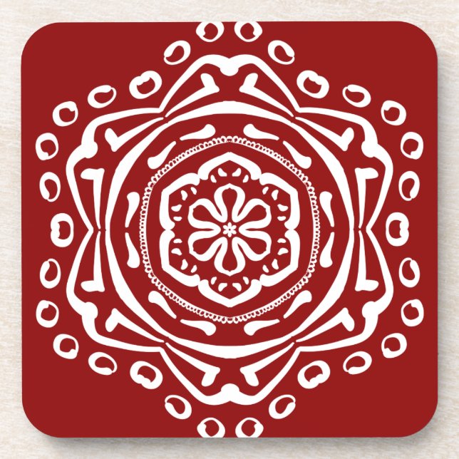 Raspberry Mandala Getränkeuntersetzer (Vorderseite)