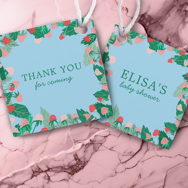 Raspberry Patch Niedlich farbenfroh CUSTOM BABY SH Geschenkanhänger (Raspberry Patch Cute Colorful CUSTOM BABY SHOWER Favor Tags
)