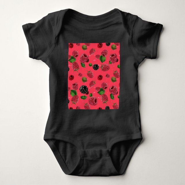 Raspberry Pattern Baby Strampler (Vorderseite)