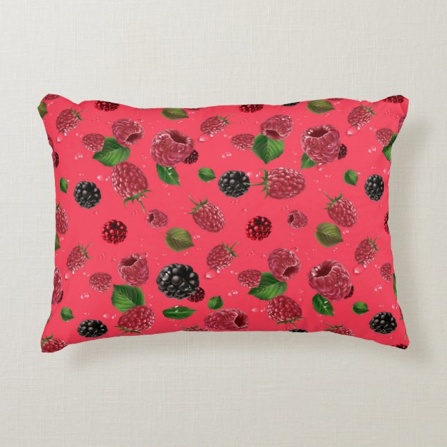 Raspberry Pattern Dekokissen (Vorderseite)