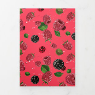 Raspberry Pattern Dreifach Gefaltete Karte