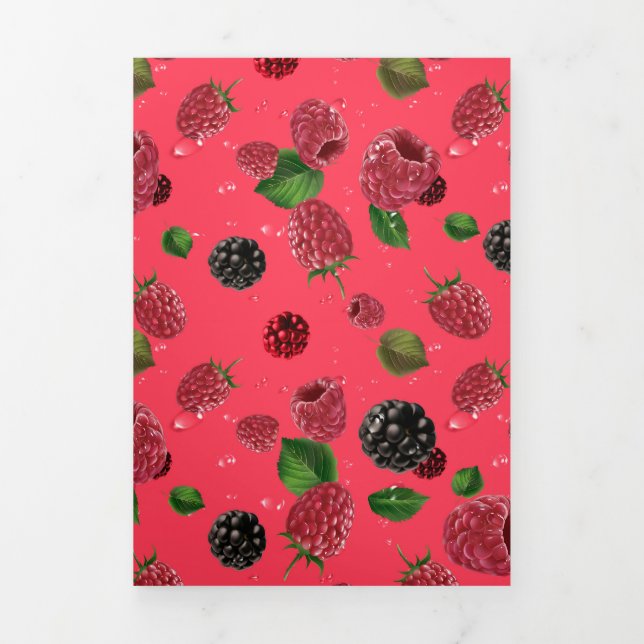 Raspberry Pattern Dreifach Gefaltete Karte (Cover)