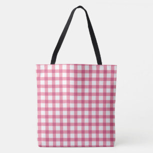Raspberry Pink Gingham Kariert Prüfmuster Tasche