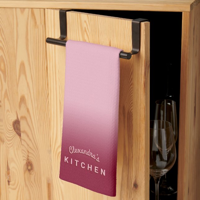 Raspberry Pink Ombre Geschirrtuch (Drittel gefaltet)