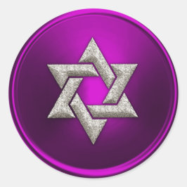 Raspberry Pink Silver Star von David Umschlag Aufk Runder Aufkleber