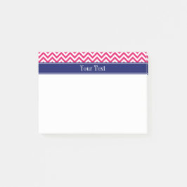 Raspberry SLg Zickzack Navy Name Monogram Post-it Klebezettel