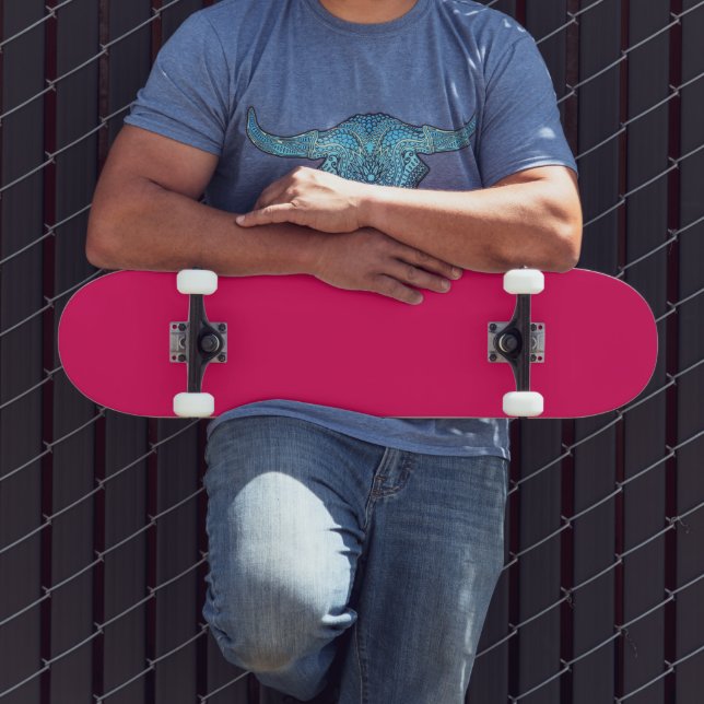 Raspberry Solid Color | Classic | elegant Skateboard (Außenbereich 3)