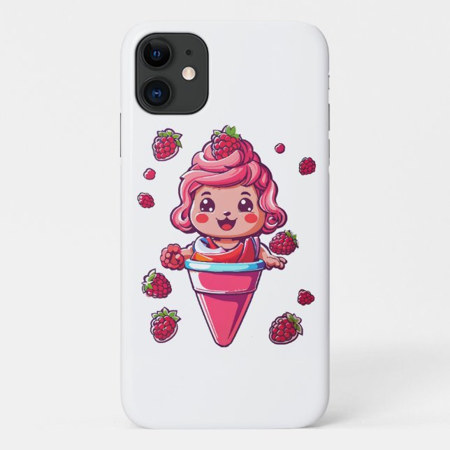 Raspberry Sorbet Kawaii Case-Mate iPhone Hülle (Rückseite)