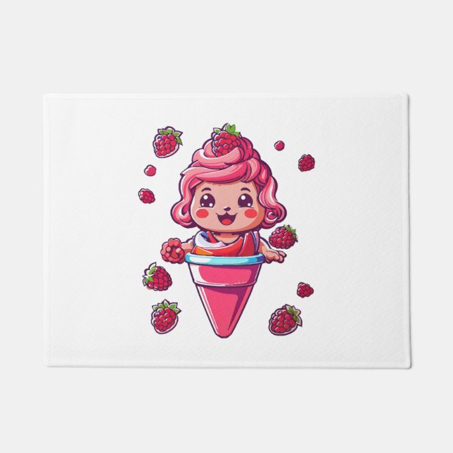 Raspberry Sorbet Kawaii Fußmatte (Vorderseite)