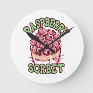 Raspberry Sorbet Runde Wanduhr