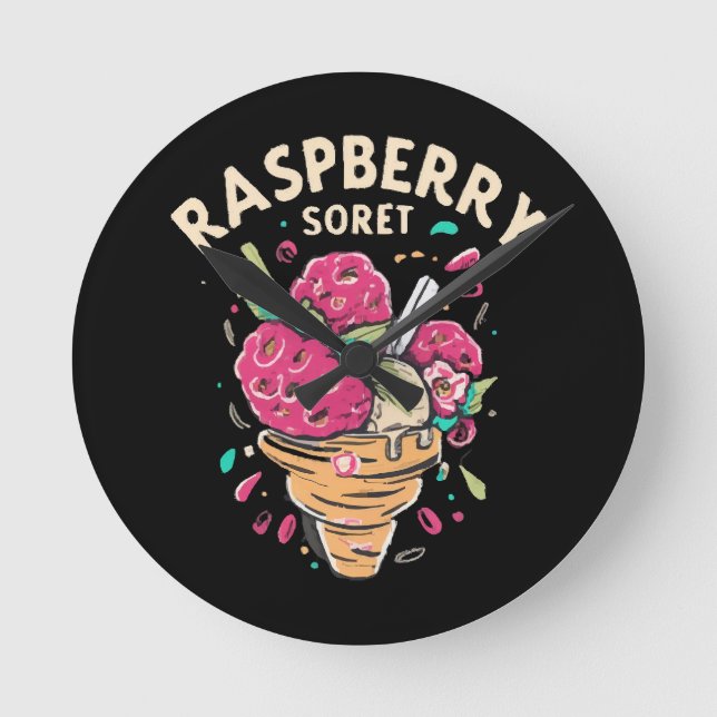 Raspberry Sorbet Runde Wanduhr (Vorderseite)