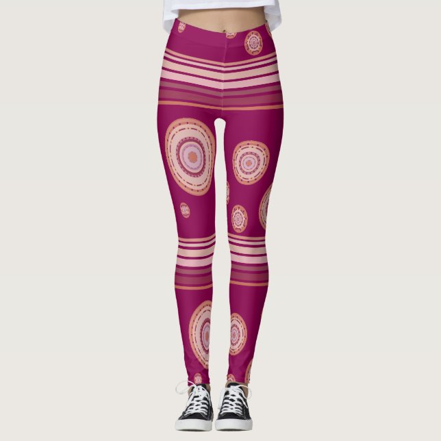 Raspberry Stripe Leggings (Vorderseite)