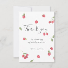 Raspberry Sweet Berry Erste Geburtstagsparty Dankeskarte